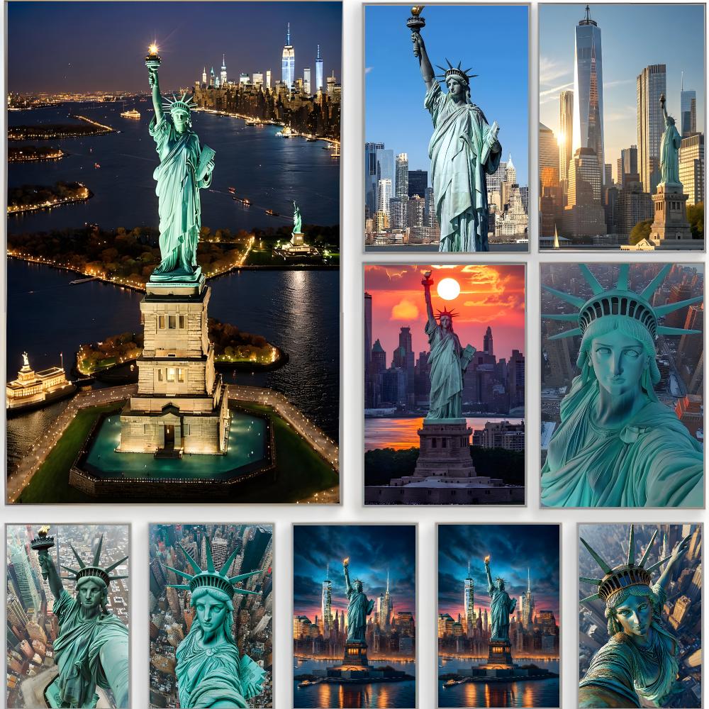 Home Decor New York - ملصق فني كلاسيكي لتمثال الحرية في
