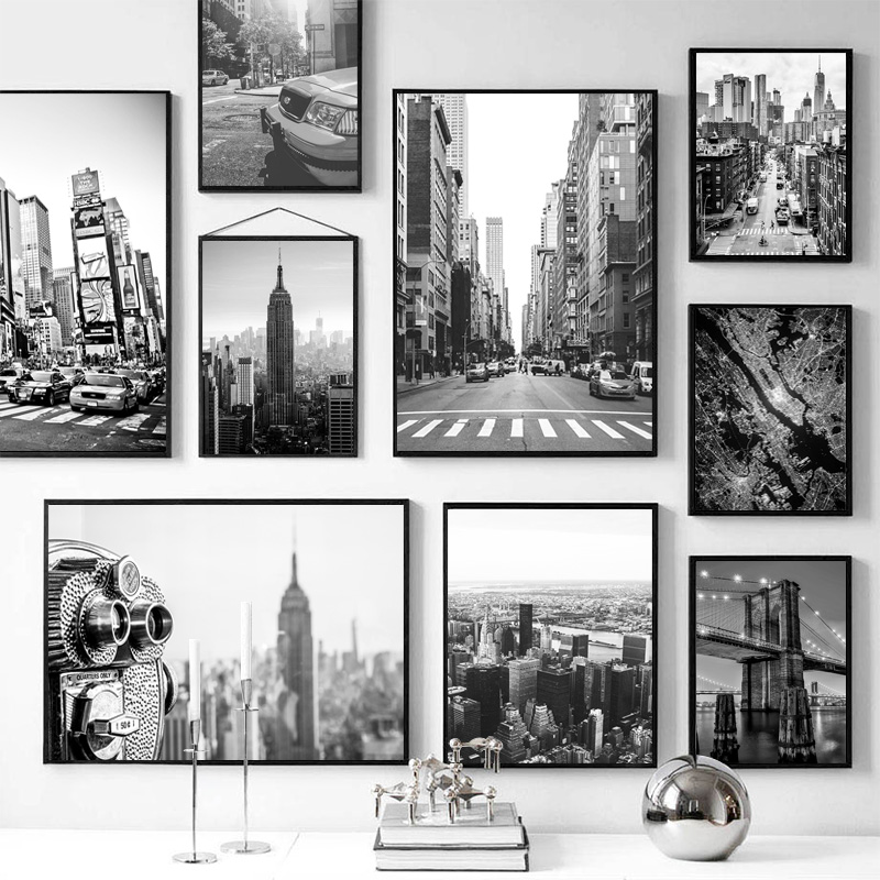 Home Decor New York - لوحة قماشية بدون إطار لمشهد مدينة