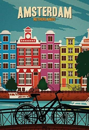Home Decor Netherlands - لافتة معدنية عتيقة الطراز للديكور الفني،