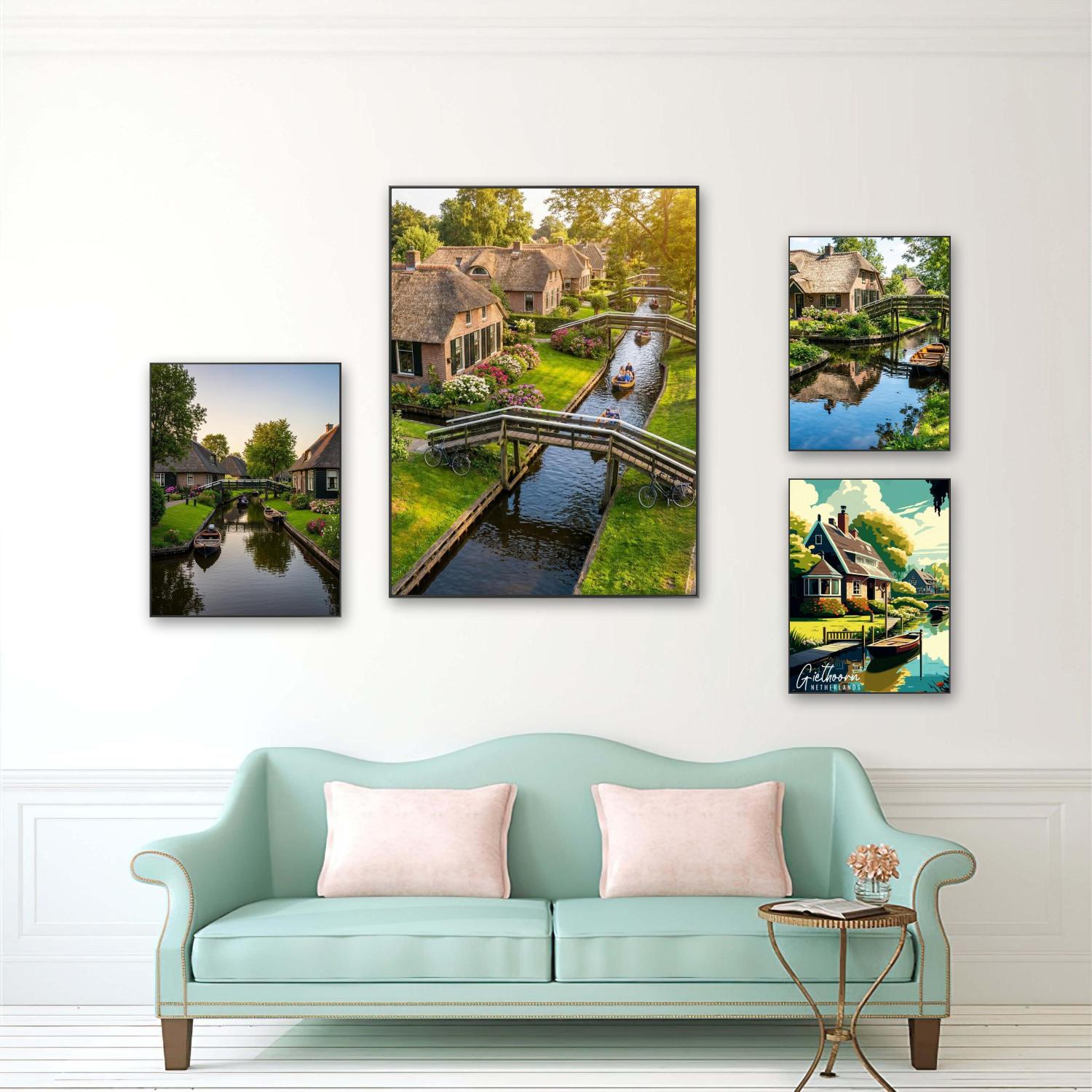 Home Decor Netherlands - لوحة ماسية للتركيب الذاتي بتصميم قارب