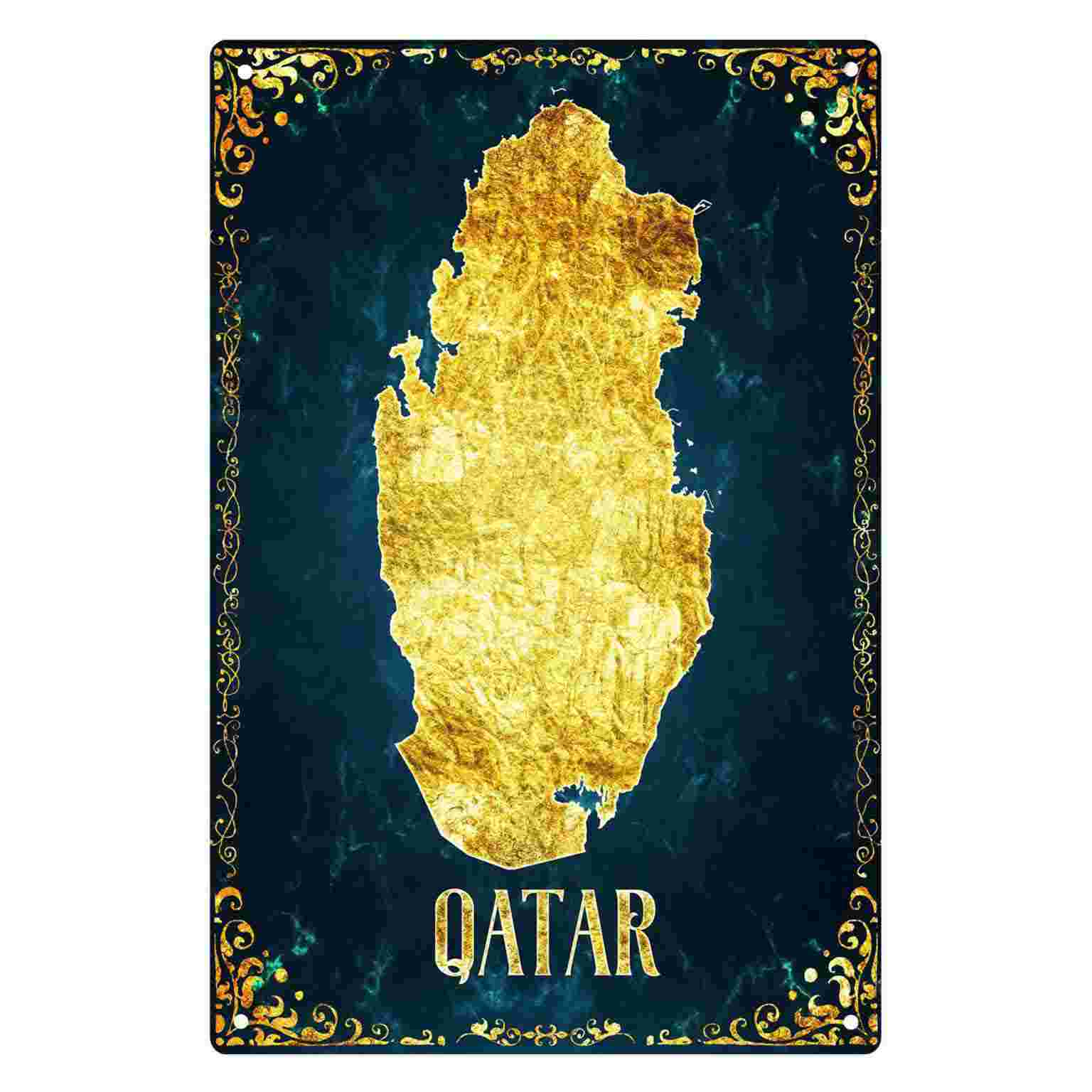 Home Decor Qatar - لافتة معدنية مسطحة ثنائية الأبعاد بتصميم