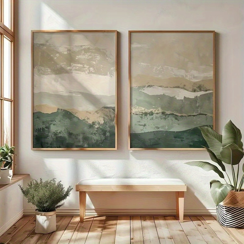Home Decor Korea - قطعتان/مجموعة: لوحة فنية جدارية بتصميم هندسي