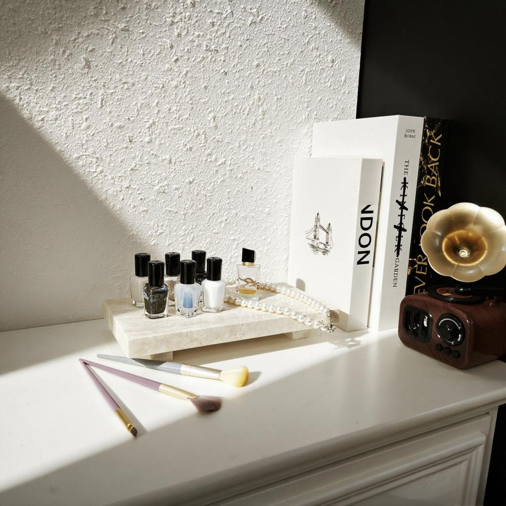 Vanity Home Decor - حامل قاعدة من الرخام الطبيعي، صابون