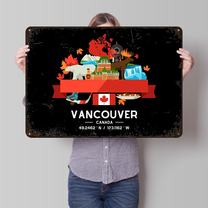 Home Decor Vancouver - ملصق مطبوع لخريطة مدينة فانكوفر، فن