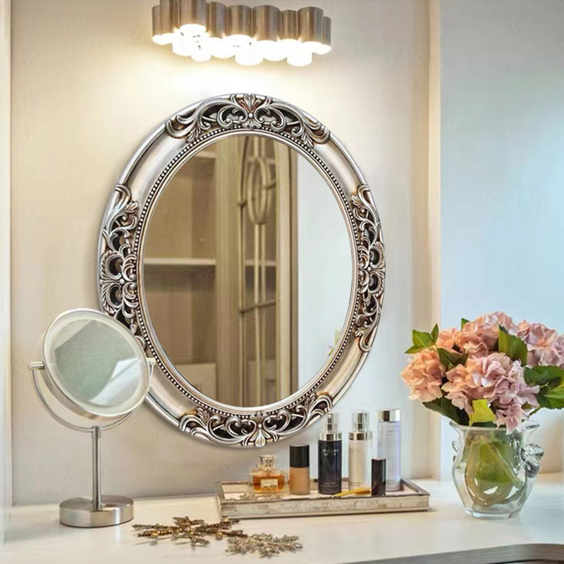 Vanity Home Decor - مرآة حمام أوروبية بيضاوية الشكل مجوفة