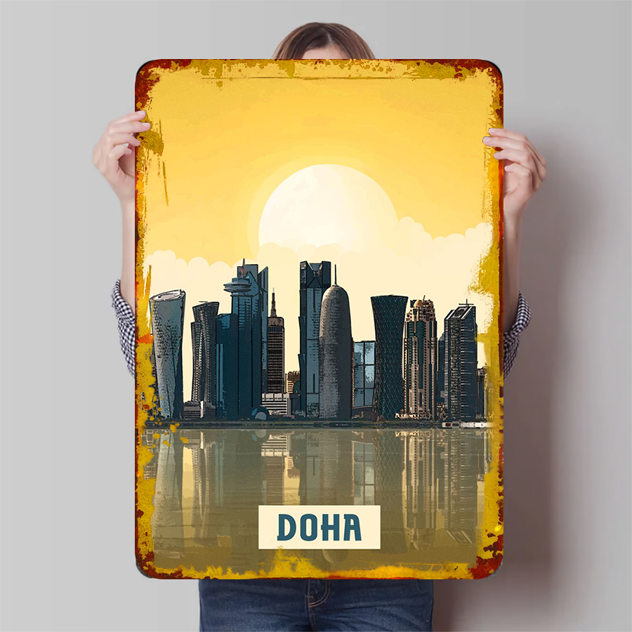 Home Decor Qatar - دوها أفق المعادن جدار الفن قطر