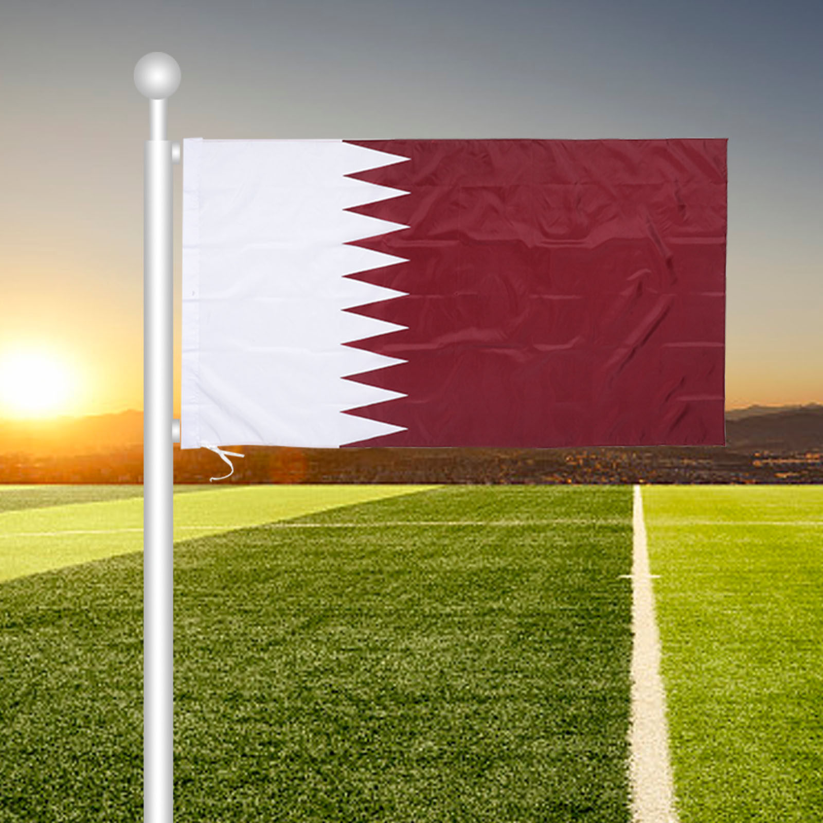 علم قطر المعلق من البوليستر لل - مراجعة Home Decor Qatar وسعره