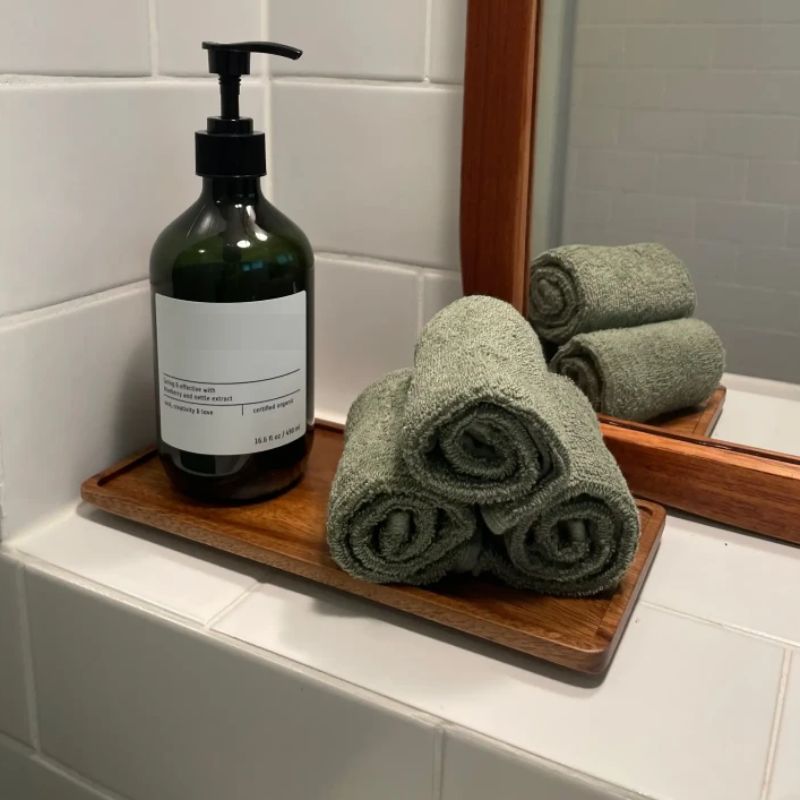 صينية تقديم خشبية طبيعية مستطي - مراجعة Vanity Home Decor وسعره