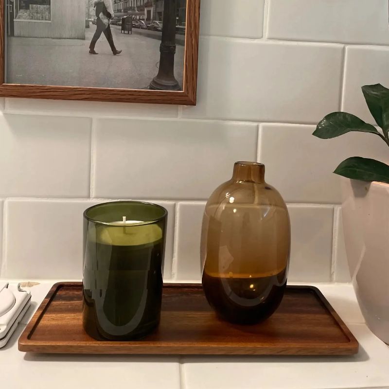صينية تقديم خشبية طبيعية مستطي - مراجعة Vanity Home Decor وسعره