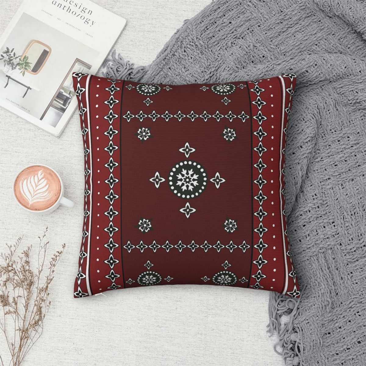 غطاء وسادة مربع بنمط كاراشي ال - مراجعة Home Decor Karachi وسعره