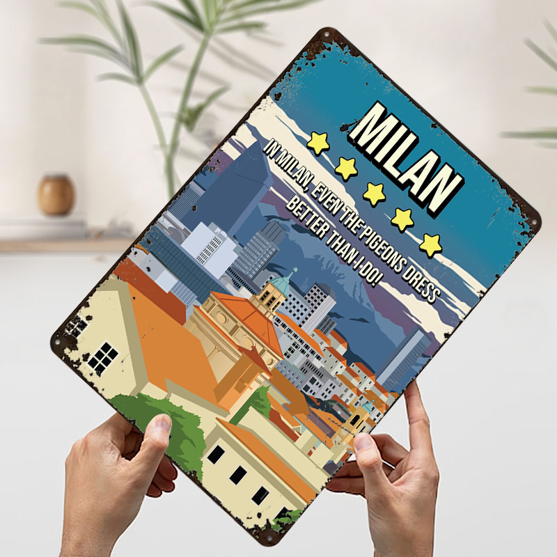 ملصق سياحي بتصميم مدينة ميلانو - مراجعة Review Home Decor وسعره