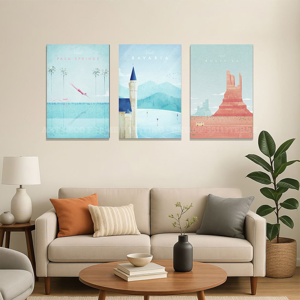 ملصق سفر عتيق على قماش كانفاس  - مراجعة Home Decor New York وسعره