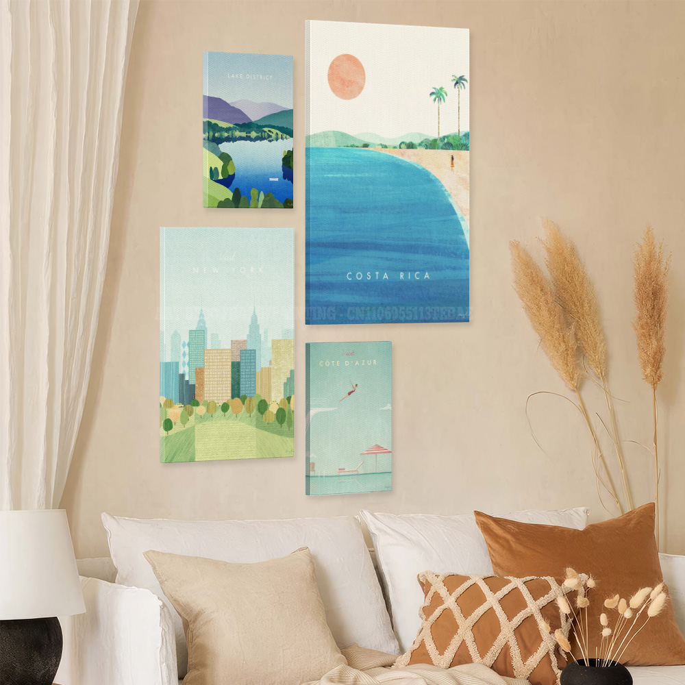 ملصق سفر عتيق على قماش كانفاس  - مراجعة Home Decor New York وسعره