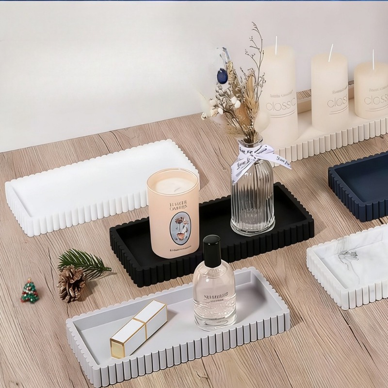 صينية تخزين سيليكون بحواف مموج - مراجعة Vanity Home Decor وسعره