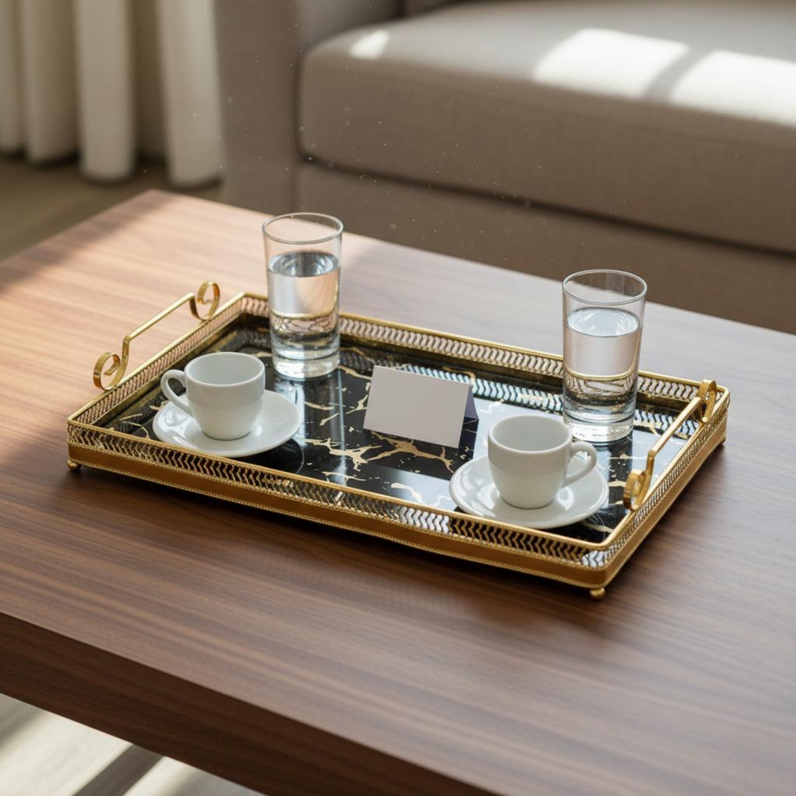 صينية مرآة زخرفية بتصميم نوردي - مراجعة Vanity Home Decor وسعره