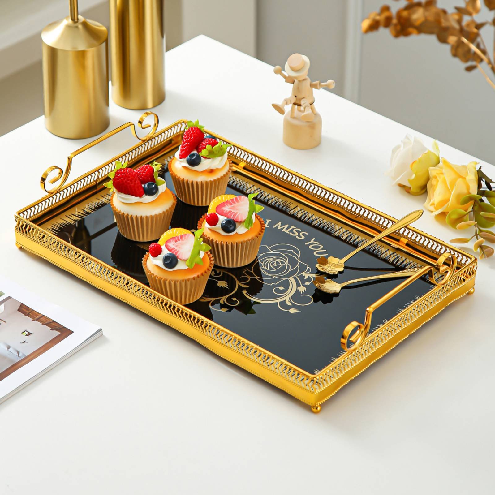 صينية مرآة زخرفية بتصميم نوردي - مراجعة Vanity Home Decor وسعره