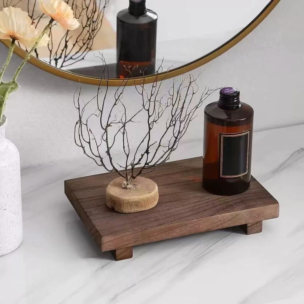 صينية تخزين خشبية مستطيلة الشك - مراجعة Vanity Home Decor وسعره